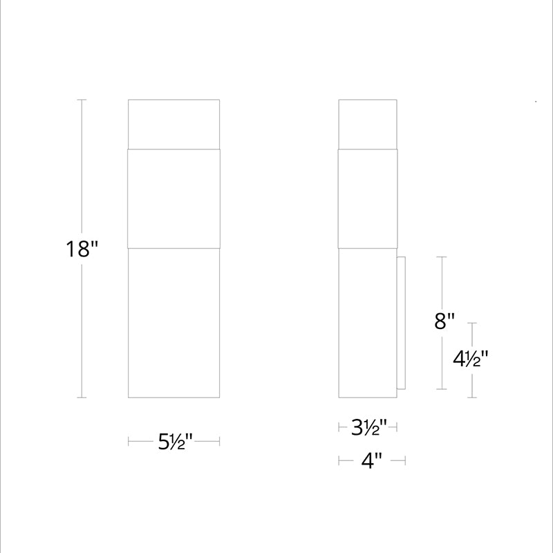 Modern Forms WS-W18218 Monarch 1-lt 18" Tall LED Outdoor Wall Sconces