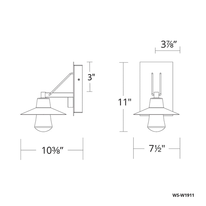 Modern Forms WS-W1911 Suspense 1-lt 11" Tall LED Outdoor Wall Sconce