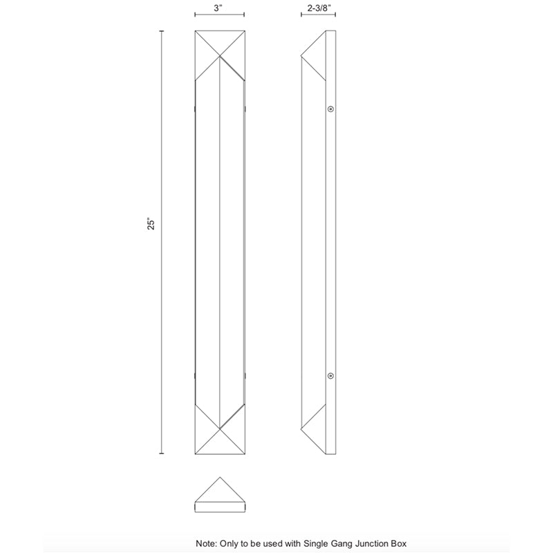 Alora WV323225 Caesar 1-lt 25" Tall LED Wall Sconce