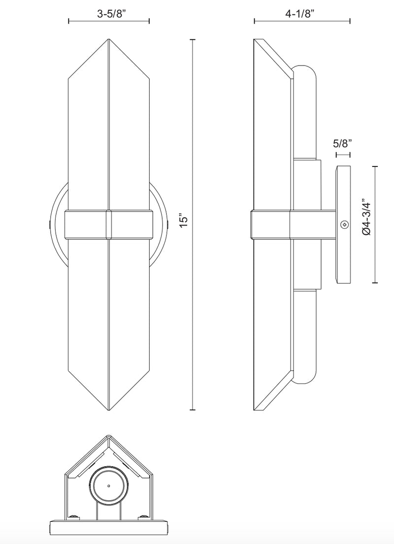 Alora WV334215 Valencia 2-lt 15" Tall Wall Sconce