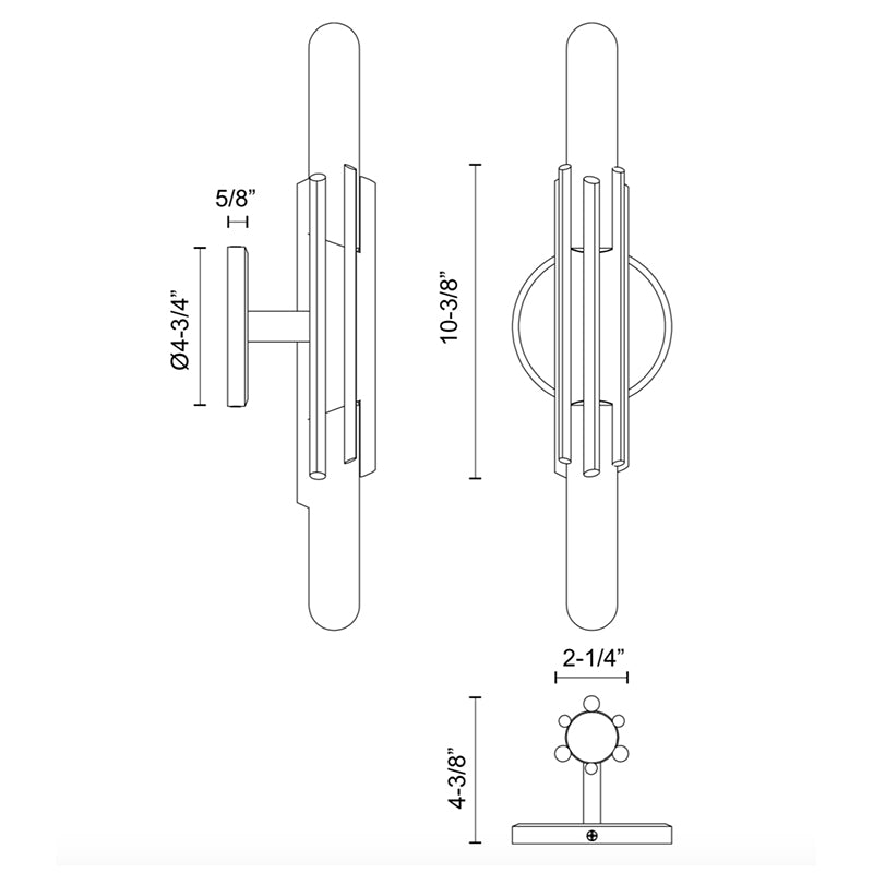 Alora WV335811 Torres 2-lt 10" Tall Wall Sconce