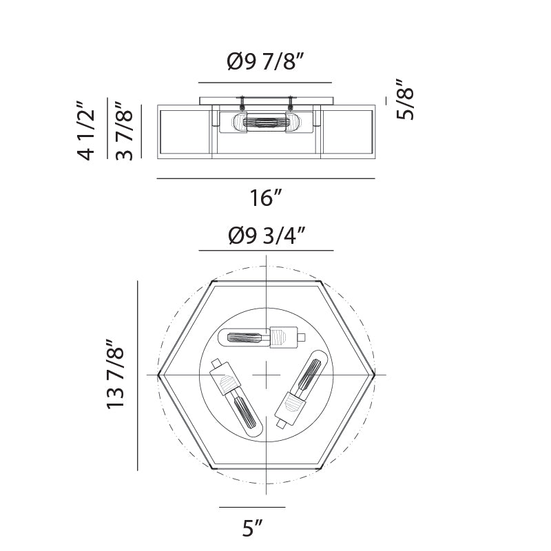 Matteo X64503 Creed 3-lt 16" LED Flush Mount