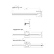 Koncept ZBW-24 Z-Bar 24" LED Wall Sconce, End Mount