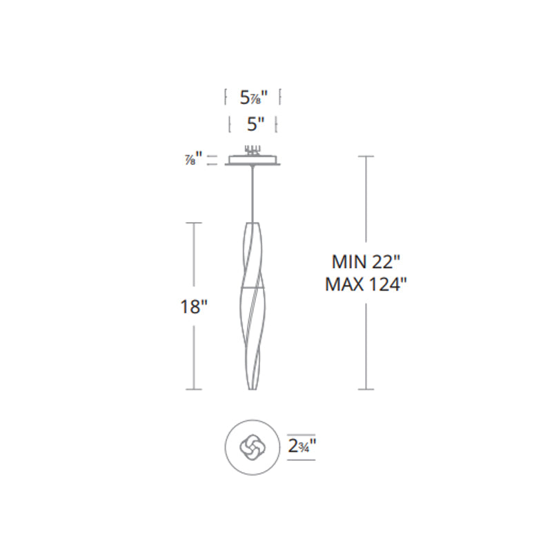 Schonbek Beyond BPD13218 Kindjal 18" Tall LED Pendant