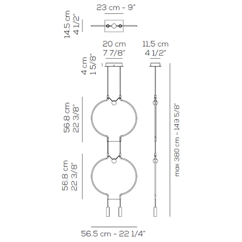 Axo USLIADP2 Liaison 2-lt 22" LED Round Double Pendant