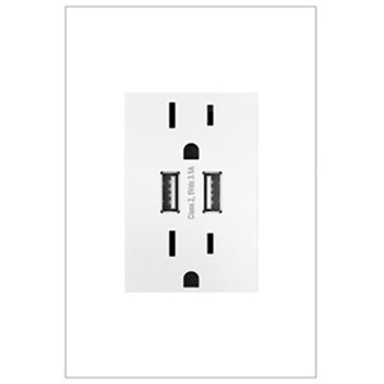 Adorne ARTRUSB153 3.1A Dual USB Outlet Module, Type A, Plus-Size