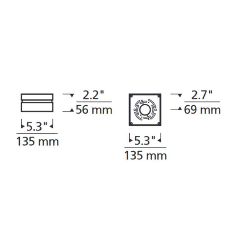 Visual Comfort 700OWBXS Boxie 1-lt 5" LED Indoor/Outdoor Flush/Wall Mount