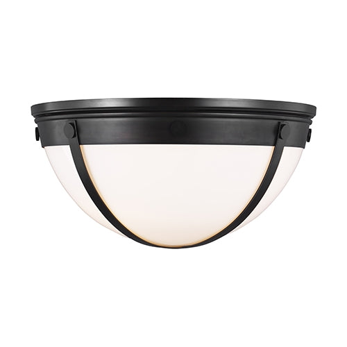 Generation TF1012 Logan 2-lt 17" Flush Mount with Milk Glass