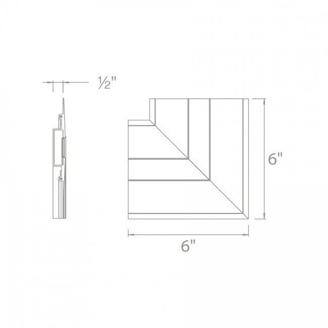 WAC LED-T Symmetrical Recessed Linear Channel -Lateral Corner