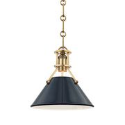 Hudson Valley MDS351 Painted No. 2 1-lt 10" Pendant - Aged Brass/Darkest Blue