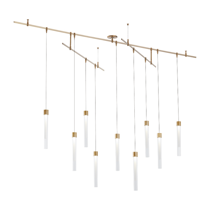 Visual Comfort 700LNG9 Mini Linger 9-lt 96" LED Chandelier with Remote Canopy