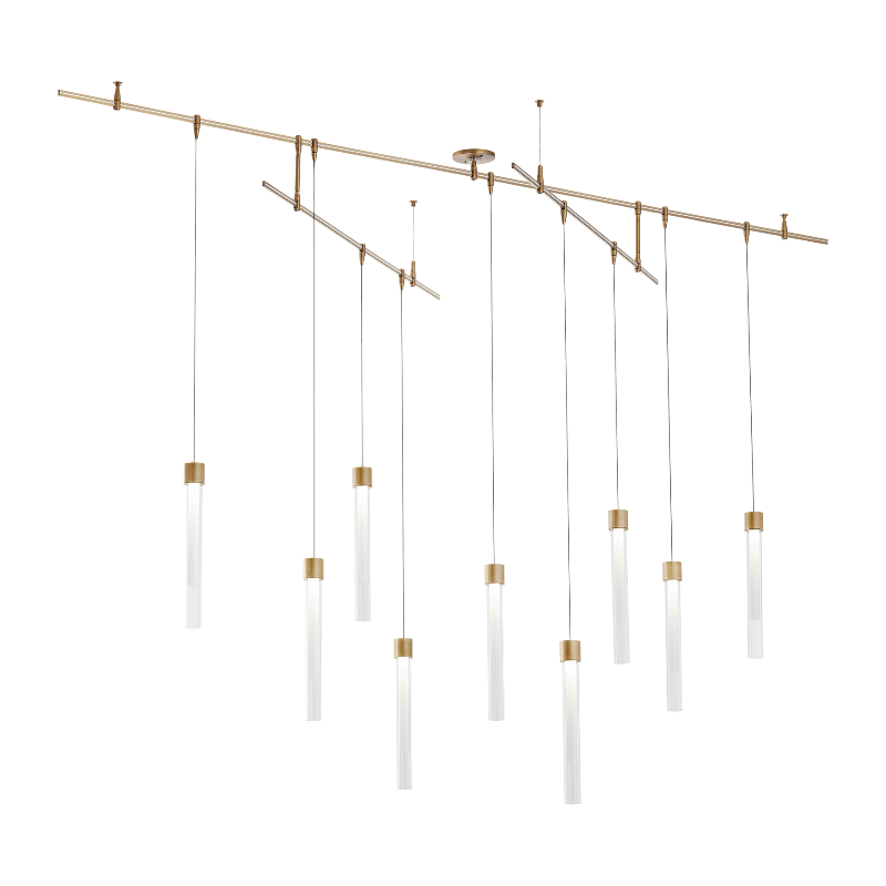 Visual Comfort 700LNG9 Mini Linger 9-lt 96" LED Chandelier with Surface Canopy