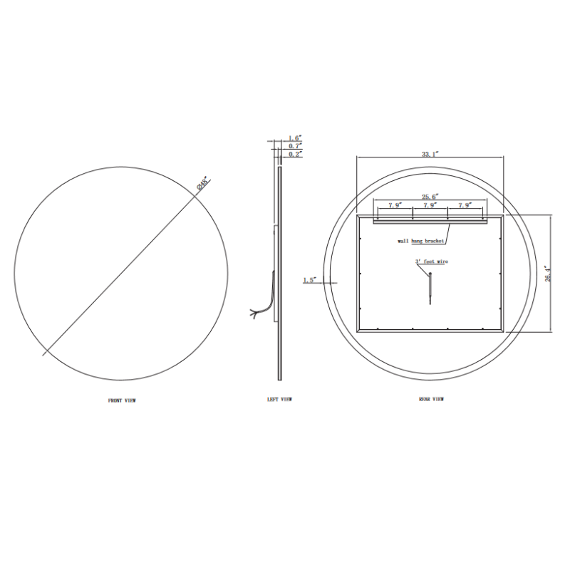 Paris Mirror Original Round 48 x 48 Round LED Backlit Mirror, RGBW