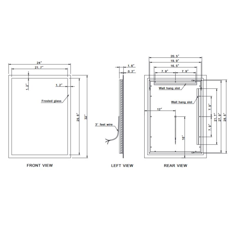 Paris Mirror Rectangle 24 x 32 LED Backlit Mirror, RGB
