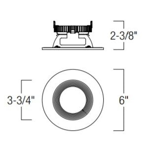 Nora NLCBS-4W52 4" LED Cobalt Dedicated Shallow Baffle