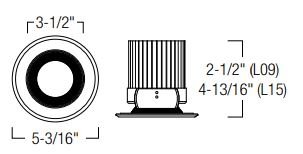 Nora NRM2-412L09 4" Marquise II LED Baffle Trim, 900 lm