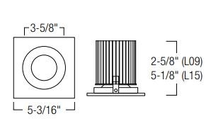 Nora NRM2-413L15 4" Marquise II LED Square Round Reflector Trim, 1500 lm