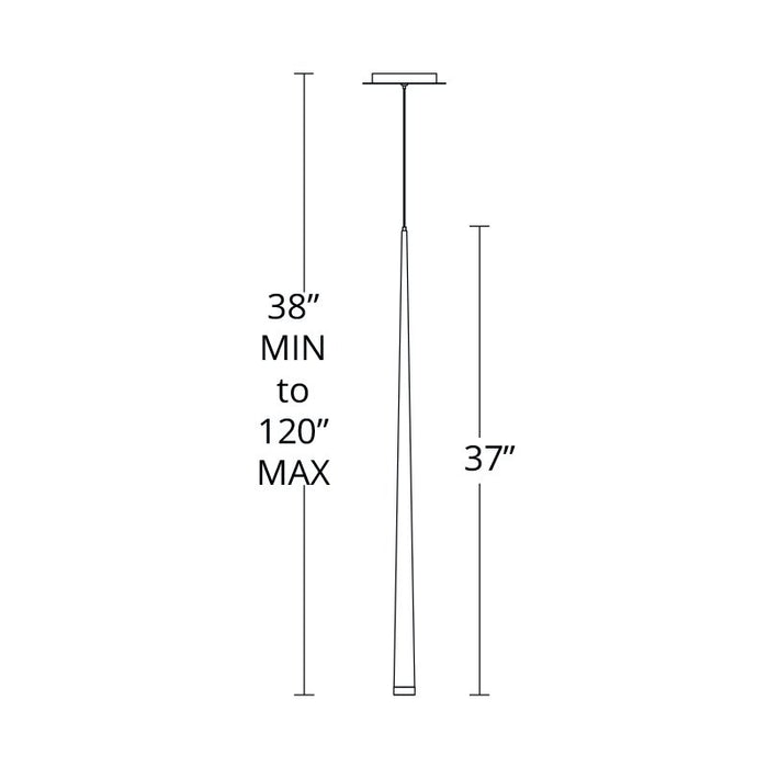 Modern Forms PD-41837 Cascade Flat 1-lt 37" Tall LED Pendant