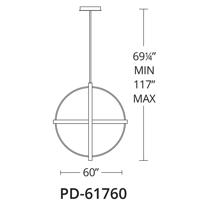 Modern Forms PD-61760 Kinetic 1-lt 60" LED Pendant