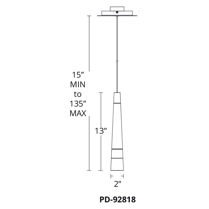 Modern Forms PD-92818 Padron 1-lt 2" LED Mini Pendant