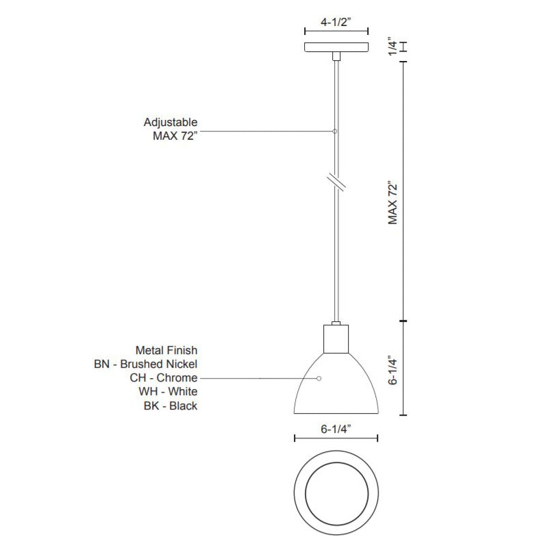 Kuzco PD1706 Chroma 6" Wide LED Pendant