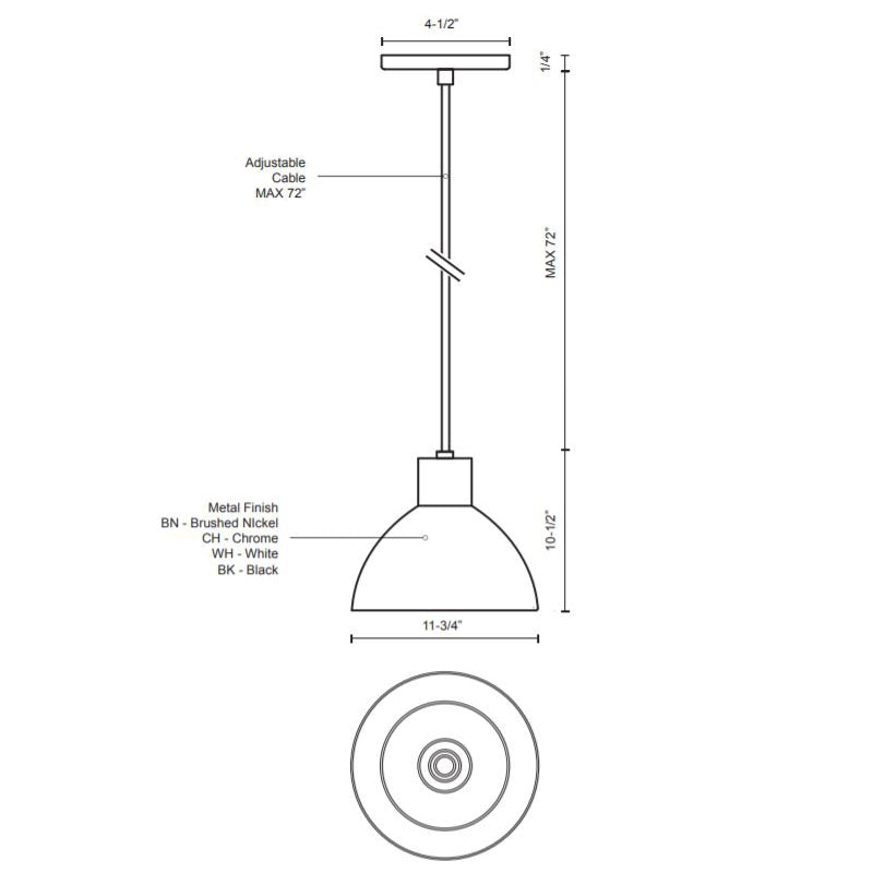 Kuzco PD1712 Chroma 12" Wide LED Pendant