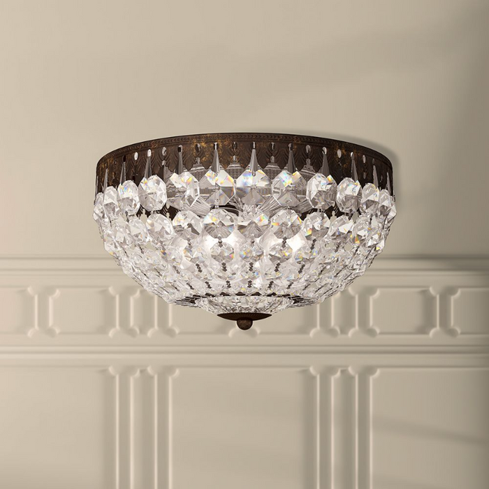 Schonbek 1560 Petit Crystal 4-lt 10" Flush Mount