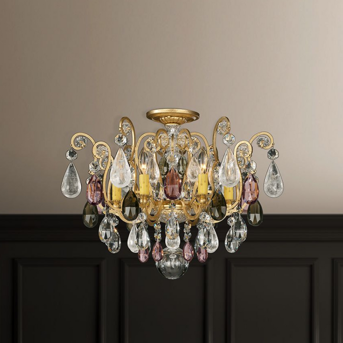 Schonbek 3584 Renaissance Rock Crystal 6-lt 20" Flush Mount