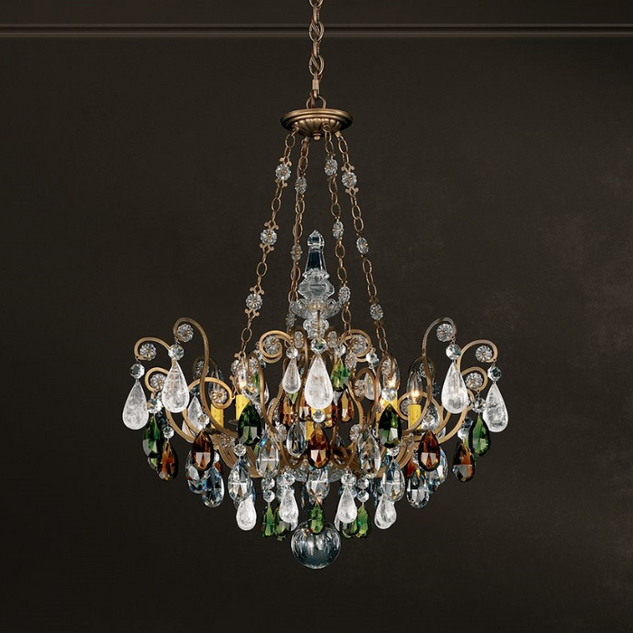 Schonbek 3587 Renaissance Rock Crystal 8-lt 27" Chandelier