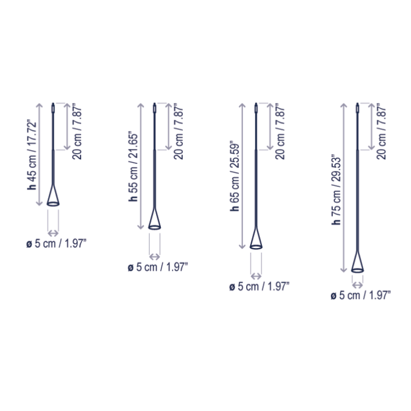 Bover Skybell Linear S/9L/22 9-lt 92" LED Pendant, Up and Down Light