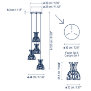Bover Domita S/20/4L 4-lt 17" LED Pendant