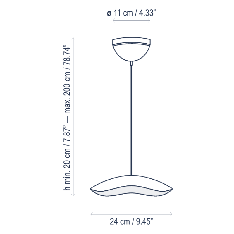 Bover Valentina S/24 1-lt 9" LED Pendant, TRIAC