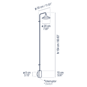 Bover Platet A/06 1-lt 61" Tall LED Wall Sconce