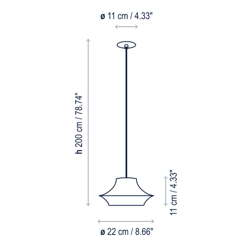 Bover Tibeta 03 1-lt 9" LED Pendant