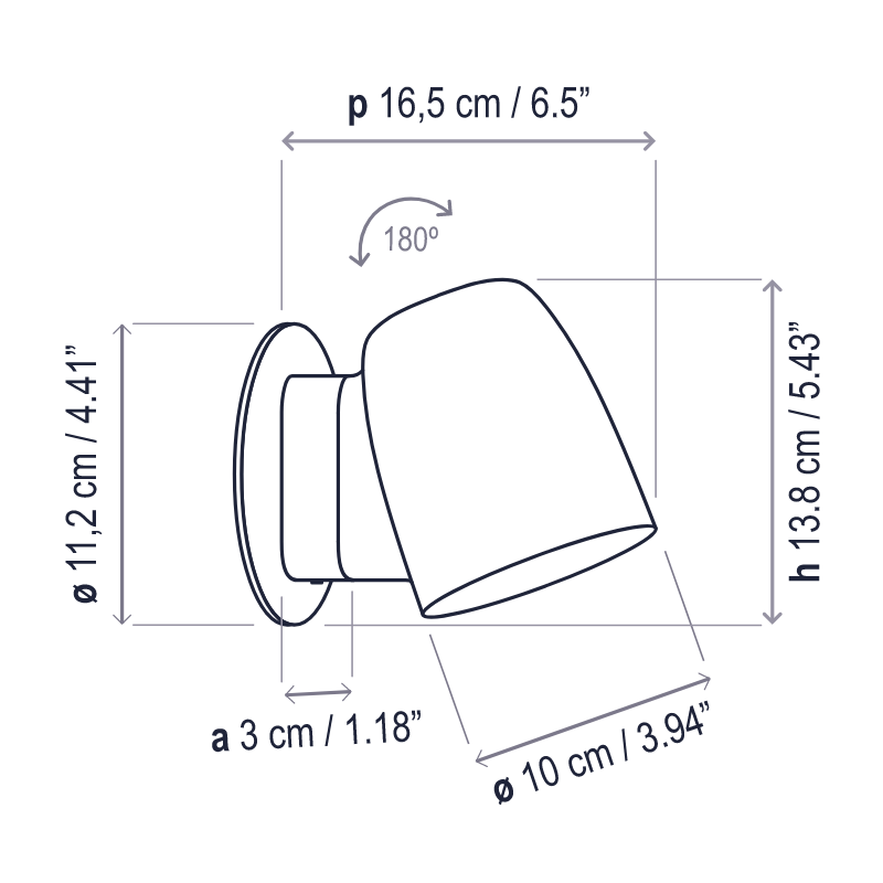 Bover Nut A/01 1-lt 5" Tall LED Outdoor Wall Sconce, TRIAC
