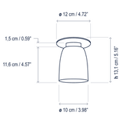 Bover Nut PF/10 1-lt 4" LED Outdoor Flushmount, TRIAC