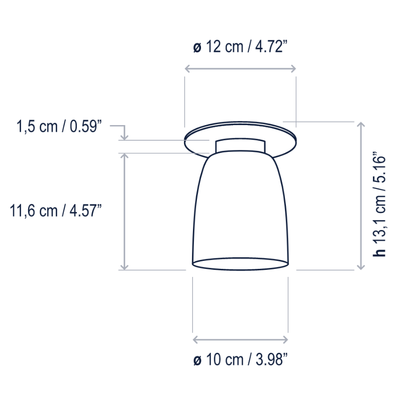Bover Nut PF/10 1-lt 4" LED Outdoor Flushmount, TRIAC
