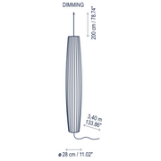 Bover Maxi S/01 1-lt 11" LED Outdoor Pendant, Bottom Installation, 0-10V