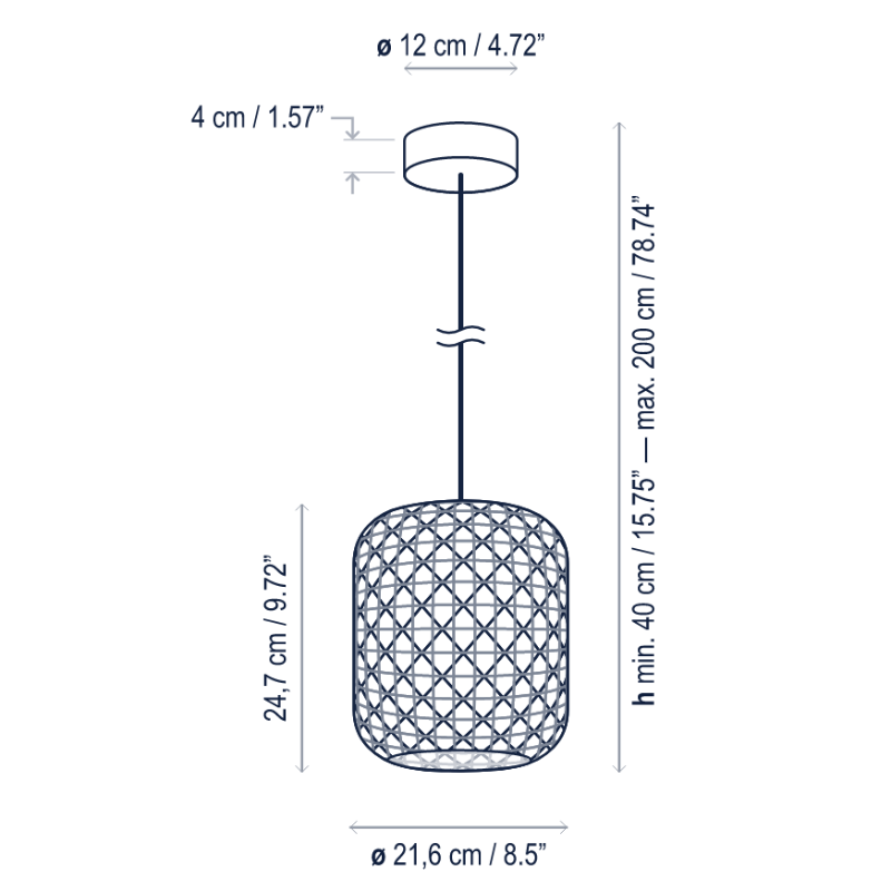 Bover Nans S/21 1-lt 9" LED Outdoor Pendant, 0-10V