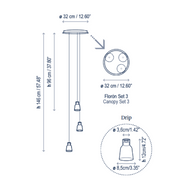 Bover Drip S/03L 3-lt 13" LED Pendant