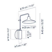 Bover Platet A/01 1-lt 16" Tall LED Outdoor Wall Sconce
