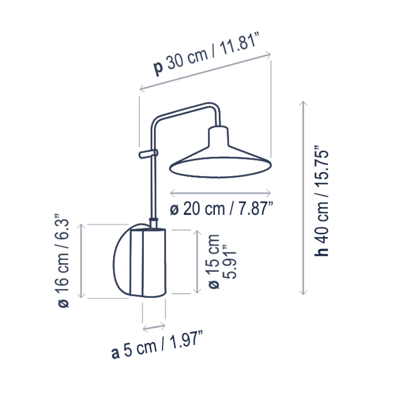 Bover Platet A/01 1-lt 16" Tall LED Outdoor Wall Sconce