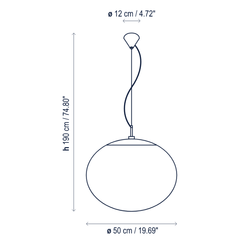 Bover Elipse S/50 2-lt 20" LED Pendant
