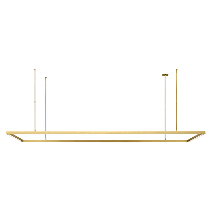 Tech 700LSSTG84 Stagger Halo 84" LED Linear Suspension - Natural Brass