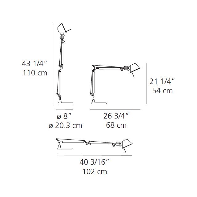 Artemide Tolomeo Mini LED Table Lamp with Base