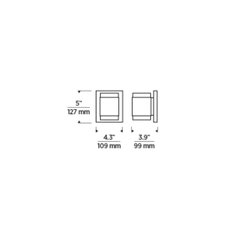 Visual Comfort 700WSVOTS Voto Square 5" Tall LED Wall Light