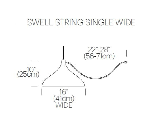 Pablo Designs Swell String Single Wide LED Pendant