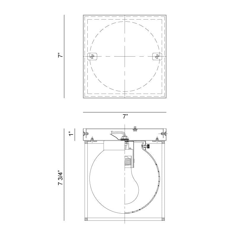 Matteo X03801 Squircle 1-lt 7" Flush Mount