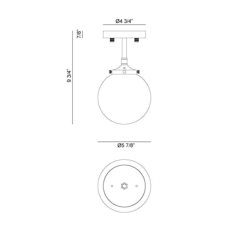 Matteo X72301 Maru 1-lt 6" Flush Mount