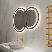 Paris Mirror Bubble Harmony 50" x 32" LED Vanity Front-Lit & Backlit Mirror - Black